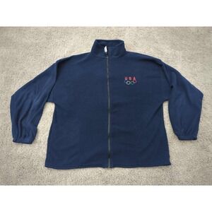 Team USA Olympics‎ Full Zip Sweatshirt Mens XL Blue Long Sleeve Made in USA